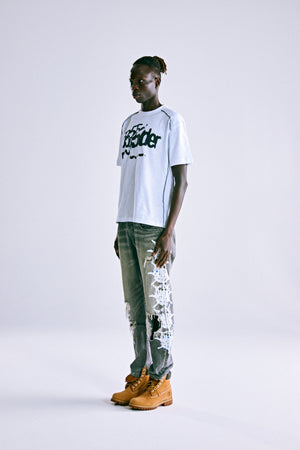 CONTRAST STITCH SLUB TEE