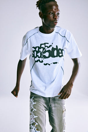 CONTRAST STITCH SLUB TEE