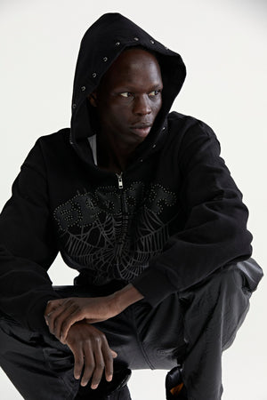 OG WEB STUDDED ZIP HOODIE